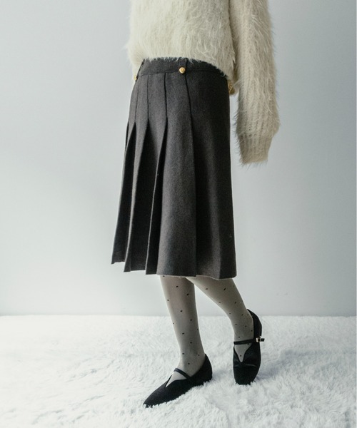 on:nue（オンニュ）の「【on:nue】[着用動画あり！/3色展開]ニットプリーツミディ丈スカート（スカート・レディース・グレー/ブラック/ブラウン・FREE）」の14枚目の写真