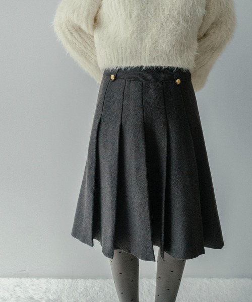 on:nue（オンニュ）の「【on:nue】[着用動画あり！/3色展開]ニットプリーツミディ丈スカート（スカート・レディース・グレー/ブラック/ブラウン・FREE）」の16枚目の写真