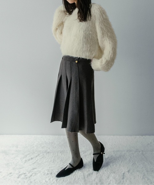 on:nue（オンニュ）の「【on:nue】[着用動画あり！/3色展開]ニットプリーツミディ丈スカート（スカート・レディース・グレー/ブラック/ブラウン・FREE）」の19枚目の写真