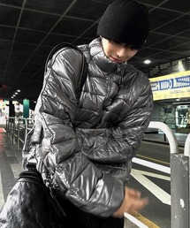 メンズのダウンジャケット/コート（シルバー/銀色系・フードなし