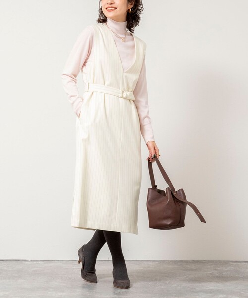 セール】ウォッシャブルベルト付きジャンスカ（ジャンパースカート