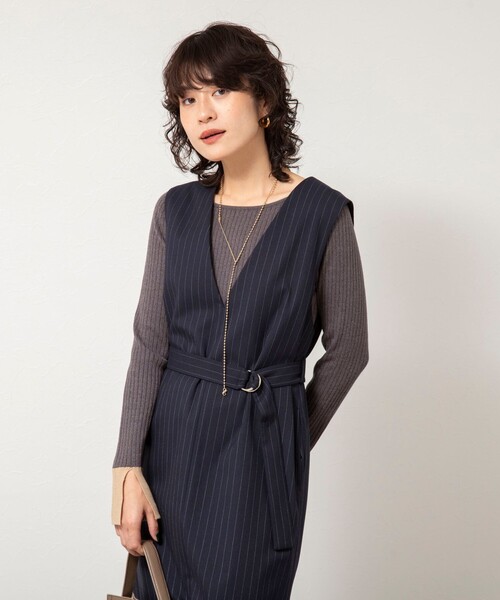 セール】ウォッシャブルベルト付きジャンスカ（ジャンパースカート