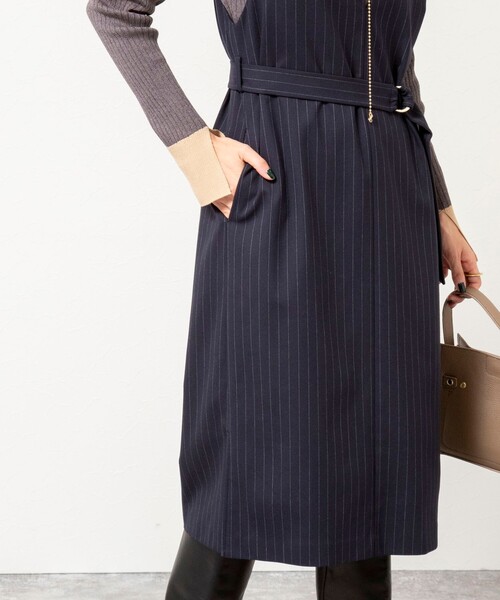セール】ウォッシャブルベルト付きジャンスカ（ジャンパースカート