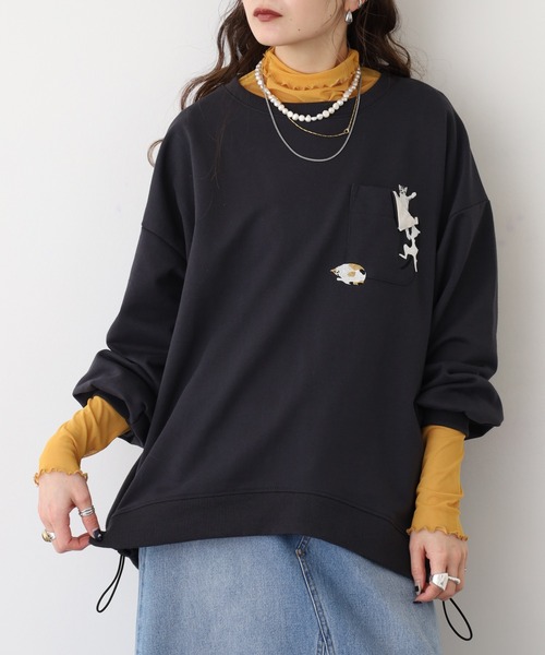 Quelle Chance(ケルシャンス)の「裾ドロスト プルオーバー(Tシャツ/カットソー・レディース・チャコールグレー/キナリ/ベージュ・M/L)」の13枚目の写真