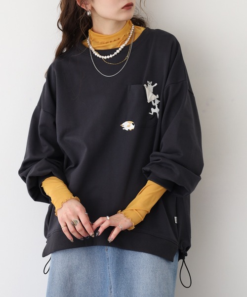 Quelle Chance(ケルシャンス)の「裾ドロスト プルオーバー(Tシャツ/カットソー・レディース・チャコールグレー/キナリ/ベージュ・M/L)」の11枚目の写真