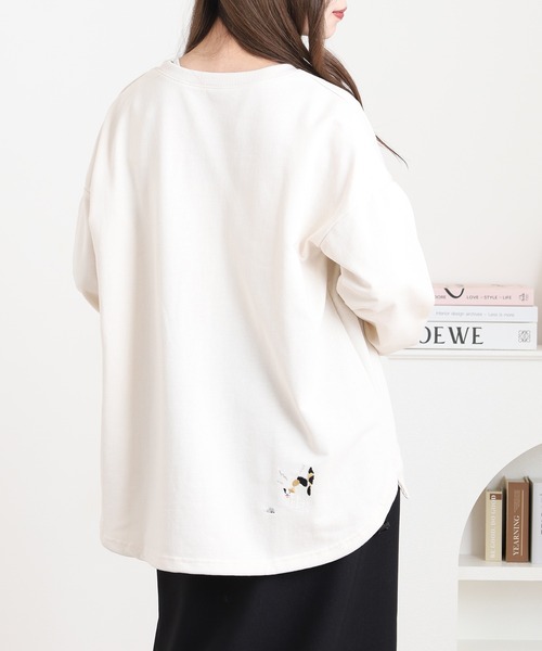 Quelle Chance(ケルシャンス)の「裾ドロスト プルオーバー(Tシャツ/カットソー・レディース・チャコールグレー/キナリ/ベージュ・M/L)」の7枚目の写真