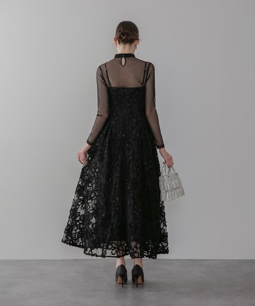 Leja（レジャ）の「【LEJA】シアーフラワーレースレイヤードワンピース