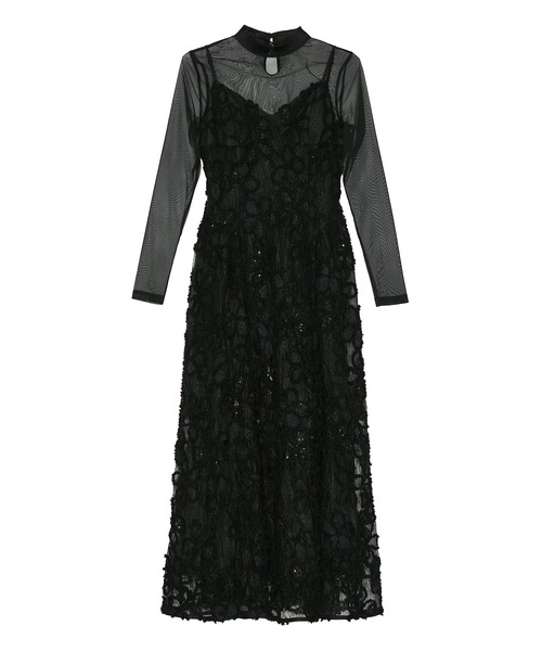Leja(レジャ)の「【LEJA】シアーフラワーレースレイヤードワンピースオケージョンドレス(ドレス・レディース・ブラック・SMALL/MEDIUM)」の16枚目の写真