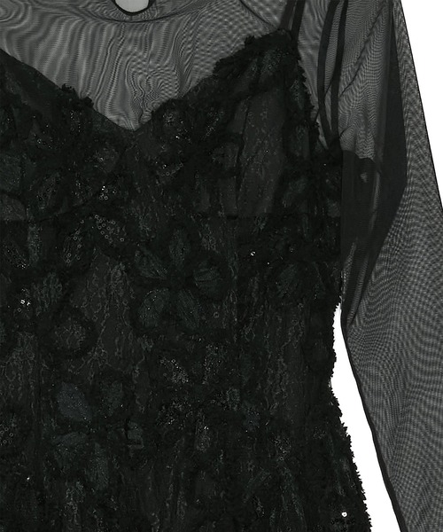 Leja(レジャ)の「【LEJA】シアーフラワーレースレイヤードワンピースオケージョンドレス(ドレス・レディース・ブラック・SMALL/MEDIUM)」の15枚目の写真