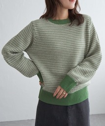 ニット/セーター（グリーン・カーキ/緑色系・その他総柄）ファッション