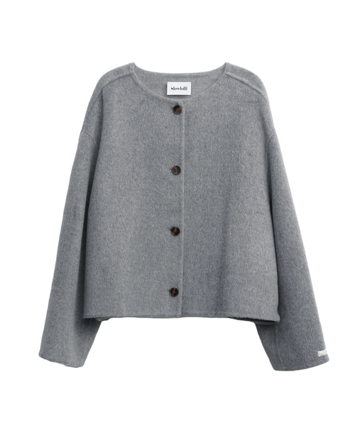SLOWLOLLI(スローローリ)の「Handcrafted buttoned half coat_3 Colors(トレンチコート・レディース・Beige/グレー/ブラック・FREE)」の3枚目の写真