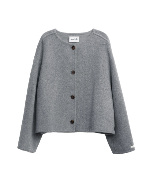 SLOWLOLLI(スローローリ)の「Handcrafted buttoned half coat_3 Colors(トレンチコート・レディース・Beige/グレー/ブラック・FREE)」の8枚目の写真