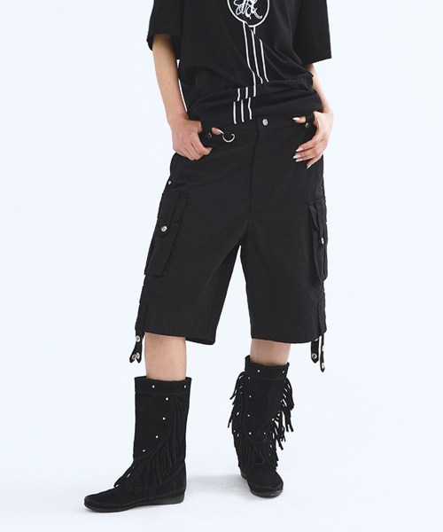 NYXX(エヌワイエックスエックス)の「BUTTON CARGO HALF PANTS BLACK(その他パンツ・レディース・その他・SMALL/MEDIUM)」の1枚目の写真