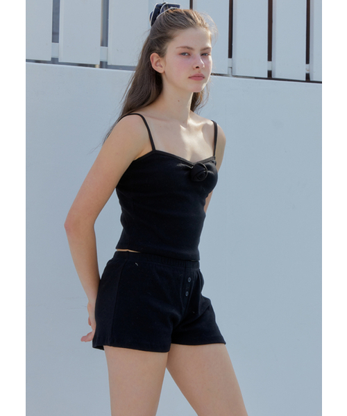 ANOETIC(アノエティック)の「BUTTON SHORTS_BLACK(その他パンツ・レディース・ブラック・FREE)」の2枚目の写真