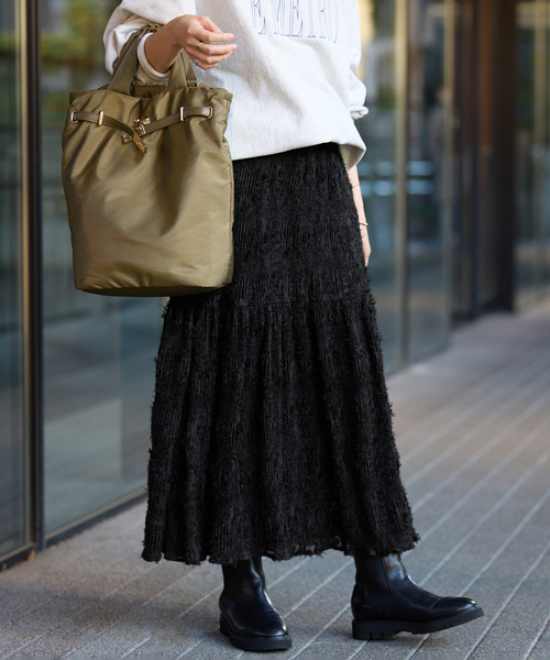 SLOBE IENA（スローブイエナ）の「マジョリカジャガードフレアスカート（スカート・レディース・キャメル/ブラック・FREE）」の16枚目の写真