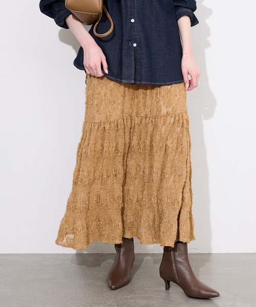 SLOBE IENA（スローブイエナ）の「マジョリカジャガードフレアスカート（スカート・レディース・キャメル/ブラック・FREE）」の12枚目の写真