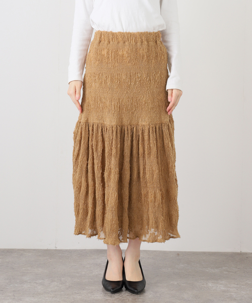 SLOBE IENA（スローブイエナ）の「マジョリカジャガードフレアスカート（スカート・レディース・キャメル/ブラック・FREE）」の4枚目の写真