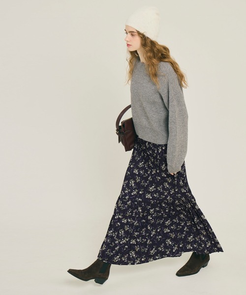 花柄プリーツロングスカート（スカート）｜coca（coca）（コカ）の