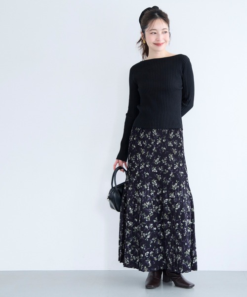 花柄プリーツロングスカート（スカート）｜coca（coca）（コカ）の