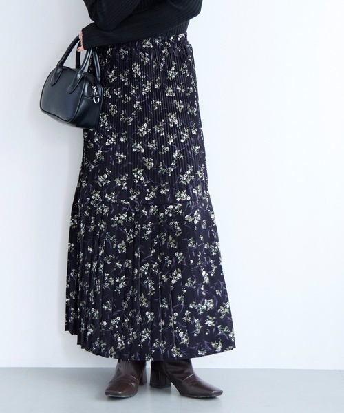 花柄プリーツロングスカート（スカート）｜coca（coca）（コカ）の