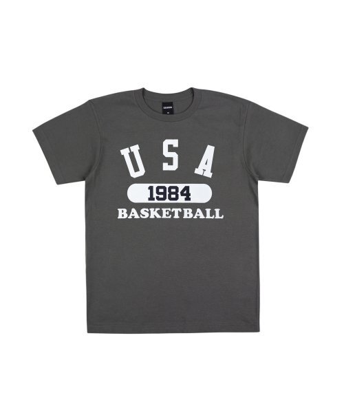 CREAM SODA LAB（クリームソーダラボ）の「ユエスエイバスケットボール 半袖Tシャツ チャコール ホワイト（Tシャツ/カットソー・メンズ・その他・LARGE/MEDIUM/X-LARGE/XX-LARGE）」の2枚目の写真