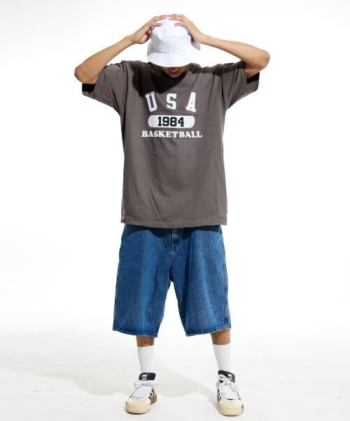 CREAM SODA LAB（クリームソーダラボ）の「ユエスエイバスケットボール 半袖Tシャツ チャコール ホワイト（Tシャツ/カットソー・メンズ・その他・LARGE/MEDIUM/X-LARGE/XX-LARGE）」の8枚目の写真