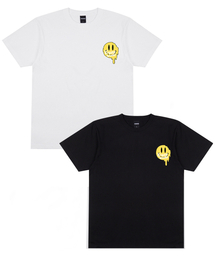 [2PACK] LABスマイルフローハーフTシャツ ブラック ホワイト