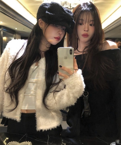 anyonemore（エニワンモア）の「ブークレボアショートカーディガン（カーディガン/ボレロ・レディース・アイボリー/ブラック・FREE）」の17枚目の写真