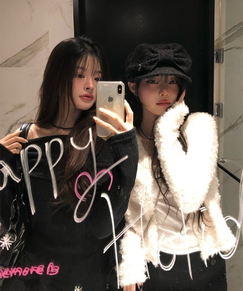 anyonemore（エニワンモア）の「ブークレボアショートカーディガン（カーディガン/ボレロ・レディース・アイボリー/ブラック・FREE）」の14枚目の写真