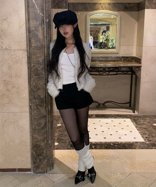 anyonemore（エニワンモア）の「ブークレボアショートカーディガン（カーディガン/ボレロ・レディース・アイボリー/ブラック・FREE）」の13枚目の写真