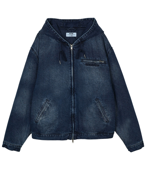 FDR(エフディーアール)の「Heavy Denim Work Hood Quilting Jacket Blue(パーカー・メンズ・その他・SMALL/MEDIUM/LARGE)」の2枚目の写真