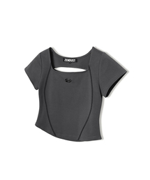 Mabelle Back Hole T-Shirt CHARCOAL