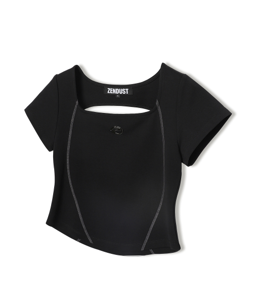 ZENDUST（ジェンダスト）の「Mabelle Back Hole T-Shirt CHARCOAL（Tシャツ/カットソー・レディース・チャコール・SMALL/MEDIUM）」の2枚目の写真
