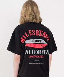 エムエルマイルズビーチサーフオーバーサイズ半袖Tシャツ[ブラック]