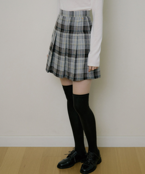 REORG(リオルグ)の「EOT CHECKERED PLEATS MINI SKIRT GRAY(スカート・レディース・その他・SMALL/MEDIUM/LARGE)」の1枚目の写真