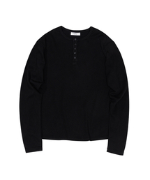5Button Henley BLACK