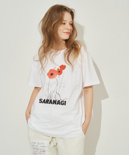 SARANAGI(サラナギ)の「SE0531-T-SHIRT(white)(Tシャツ/カットソー・レディース・ホワイト・FREE)」の4枚目の写真