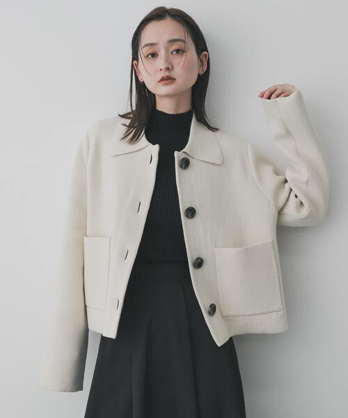 SENSE OF PLACE by URBAN RESEARCH（センスオブプレイスバイアーバンリサーチ）の「『洗濯可』ビックボタンニットジャケット（ニット/セーター・レディース・ネイビー/アイボリー/チャコールグレー・ONE）」の14枚目の写真