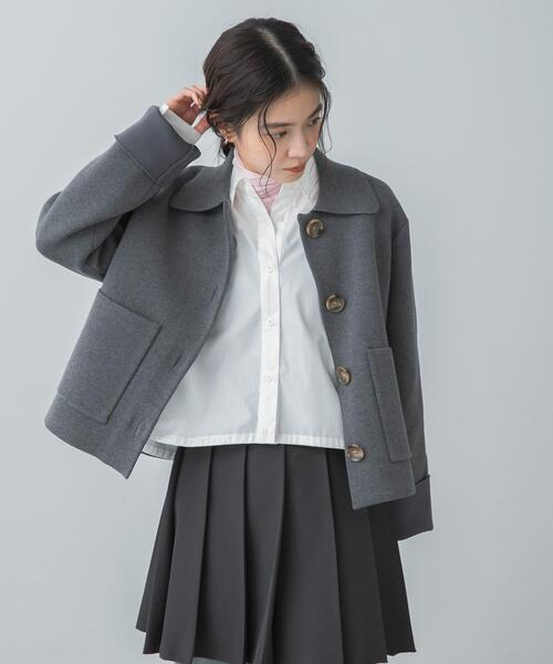 SENSE OF PLACE by URBAN RESEARCH（センスオブプレイスバイアーバンリサーチ）の「『洗濯可』ビックボタンニットジャケット（ニット/セーター・レディース・ネイビー/アイボリー/チャコールグレー・ONE）」の16枚目の写真