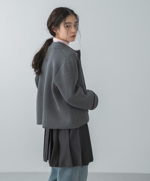 SENSE OF PLACE by URBAN RESEARCH（センスオブプレイスバイアーバンリサーチ）の「『洗濯可』ビックボタンニットジャケット（ニット/セーター・レディース・ネイビー/アイボリー/チャコールグレー・ONE）」の17枚目の写真