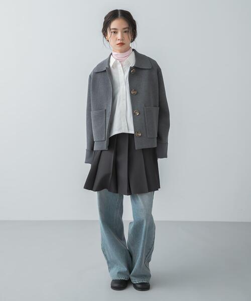 SENSE OF PLACE by URBAN RESEARCH（センスオブプレイスバイアーバンリサーチ）の「『洗濯可』ビックボタンニットジャケット（ニット/セーター・レディース・ネイビー/アイボリー/チャコールグレー・ONE）」の18枚目の写真