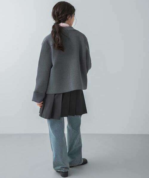 SENSE OF PLACE by URBAN RESEARCH（センスオブプレイスバイアーバンリサーチ）の「『洗濯可』ビックボタンニットジャケット（ニット/セーター・レディース・ネイビー/アイボリー/チャコールグレー・ONE）」の19枚目の写真