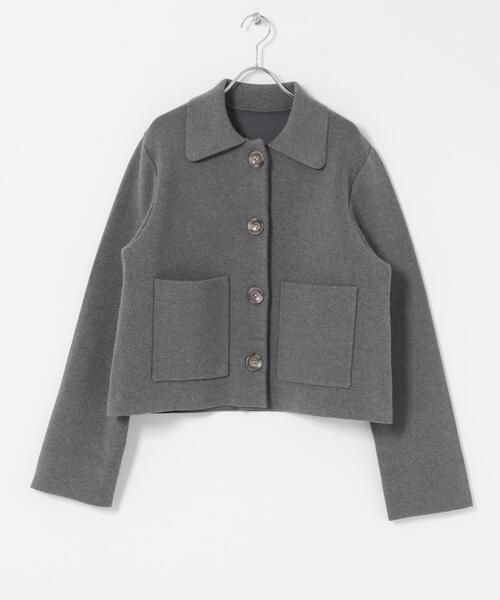 SENSE OF PLACE by URBAN RESEARCH（センスオブプレイスバイアーバンリサーチ）の「『洗濯可』ビックボタンニットジャケット（ニット/セーター・レディース・ネイビー/アイボリー/チャコールグレー・ONE）」の20枚目の写真