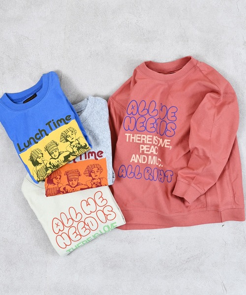 MARKEY'S(マーキーズ)の「ナガソデリブロンティー(Tシャツ/カットソー・キッズ・オフホワイト/ブルー/テラコッタ/杢グレー・100/95/90/80/110/150/140/130/120)」の5枚目の写真