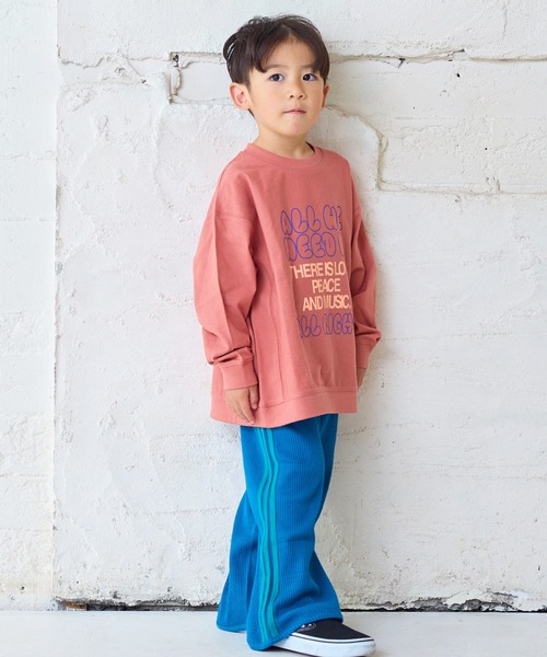 MARKEY'S(マーキーズ)の「ナガソデリブロンティー(Tシャツ/カットソー・キッズ・オフホワイト/ブルー/テラコッタ/杢グレー・100/95/90/80/110/150/140/130/120)」の13枚目の写真