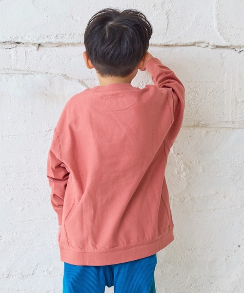 MARKEY'S(マーキーズ)の「ナガソデリブロンティー(Tシャツ/カットソー・キッズ・オフホワイト/ブルー/テラコッタ/杢グレー・100/95/90/80/110/150/140/130/120)」の12枚目の写真