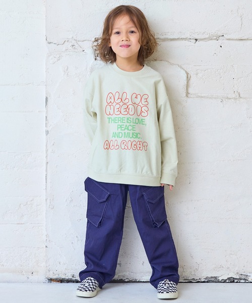 MARKEY'S(マーキーズ)の「ナガソデリブロンティー(Tシャツ/カットソー・キッズ・オフホワイト/ブルー/テラコッタ/杢グレー・100/95/90/80/110/150/140/130/120)」の8枚目の写真