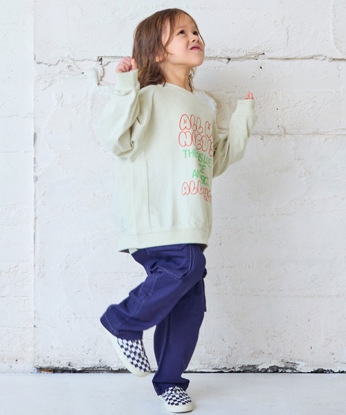 MARKEY'S(マーキーズ)の「ナガソデリブロンティー(Tシャツ/カットソー・キッズ・オフホワイト/ブルー/テラコッタ/杢グレー・100/95/90/80/110/150/140/130/120)」の10枚目の写真