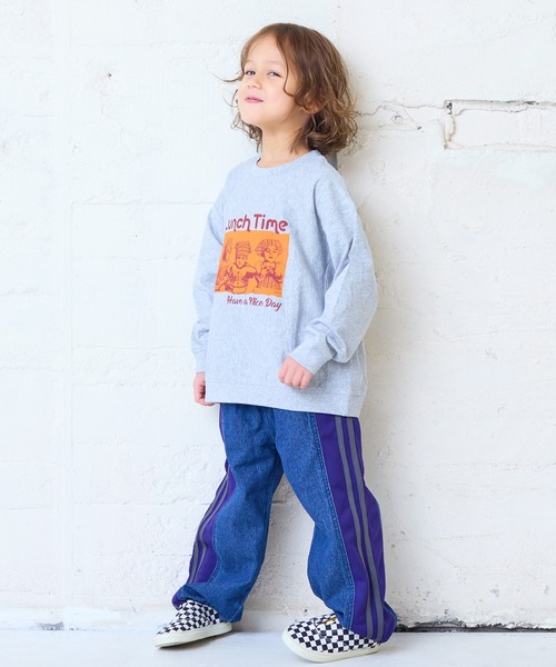 MARKEY'S(マーキーズ)の「ナガソデリブロンティー(Tシャツ/カットソー・キッズ・オフホワイト/ブルー/テラコッタ/杢グレー・100/95/90/80/110/150/140/130/120)」の20枚目の写真