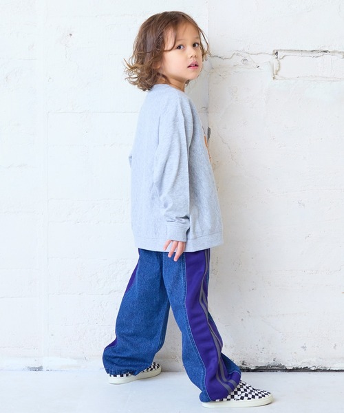 MARKEY'S(マーキーズ)の「ナガソデリブロンティー(Tシャツ/カットソー・キッズ・オフホワイト/ブルー/テラコッタ/杢グレー・100/95/90/80/110/150/140/130/120)」の21枚目の写真